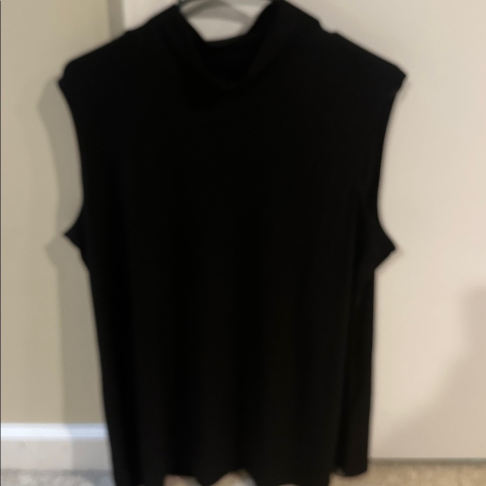 Sleeveless Black Turtleneck Top